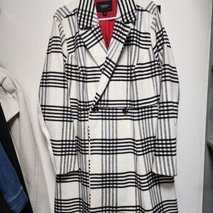 Torrid  Black and White Plaid Coat